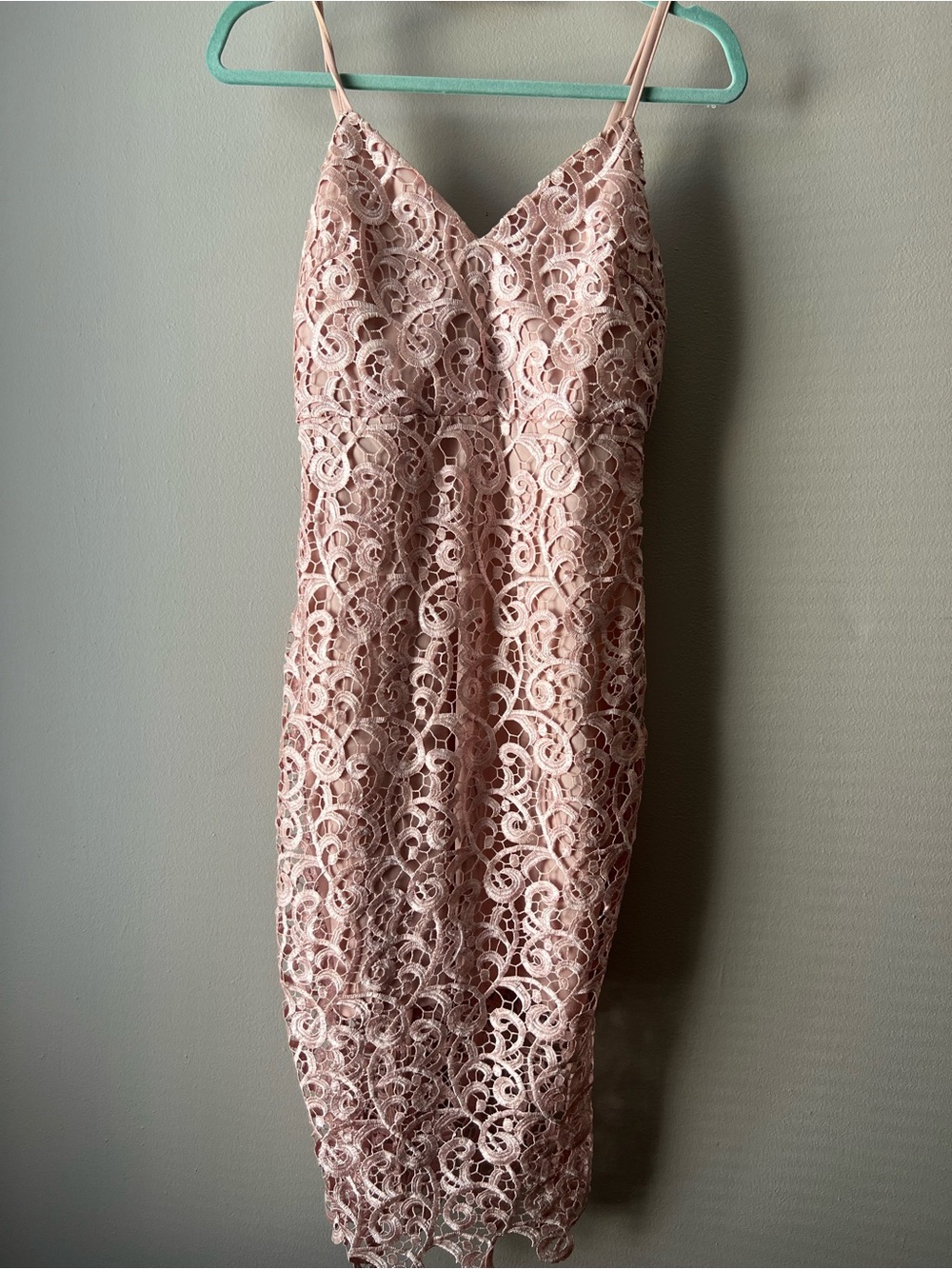 AX Paris Blush Lace Midi Slip Dress